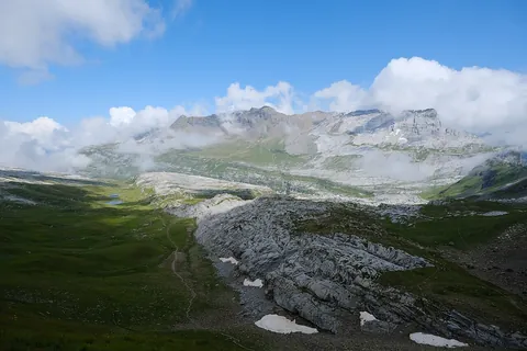 The Désert de Platé limestone plateau