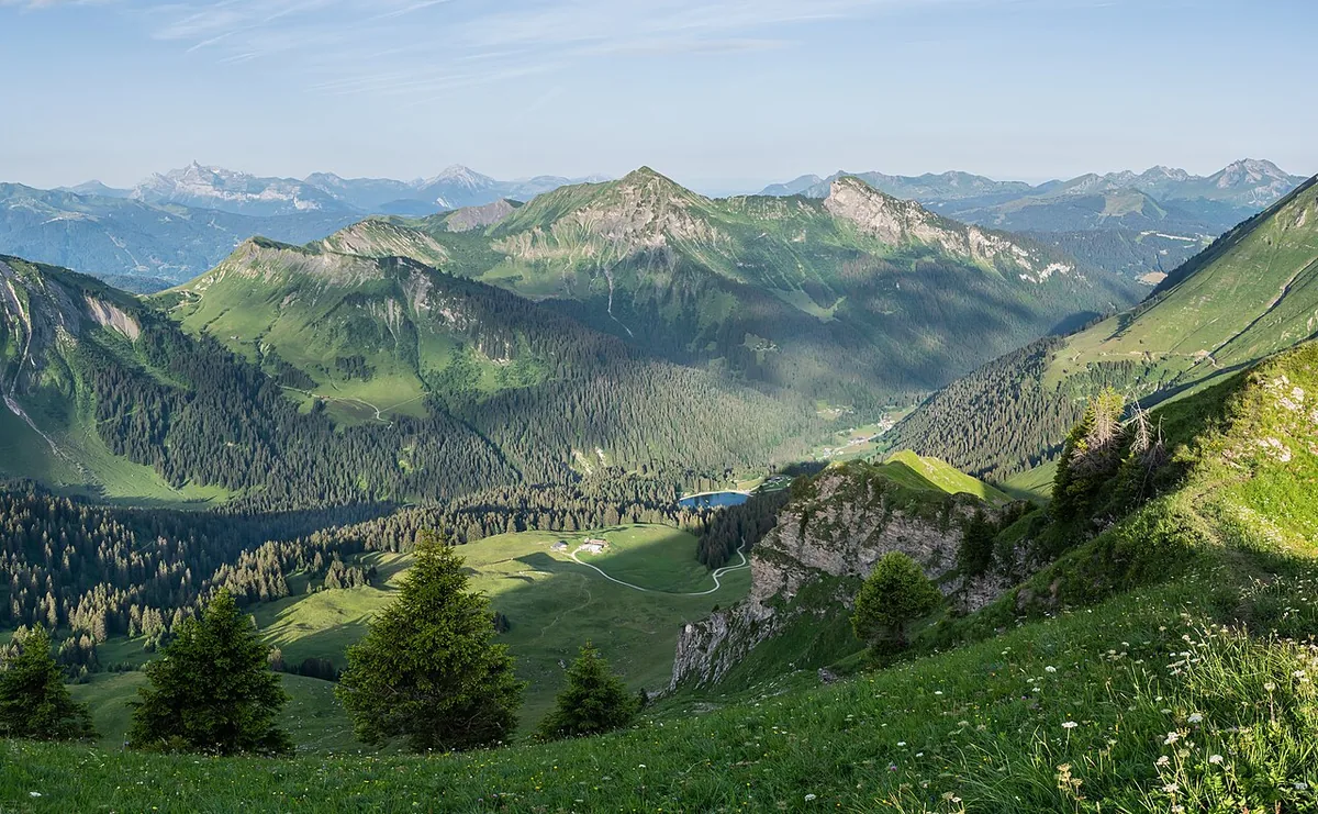 Massif du Giffre landscape in the commune of Samoëns