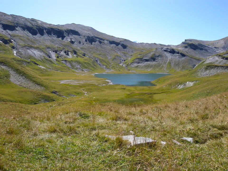 Lac d’Anterne in its mountain landscape